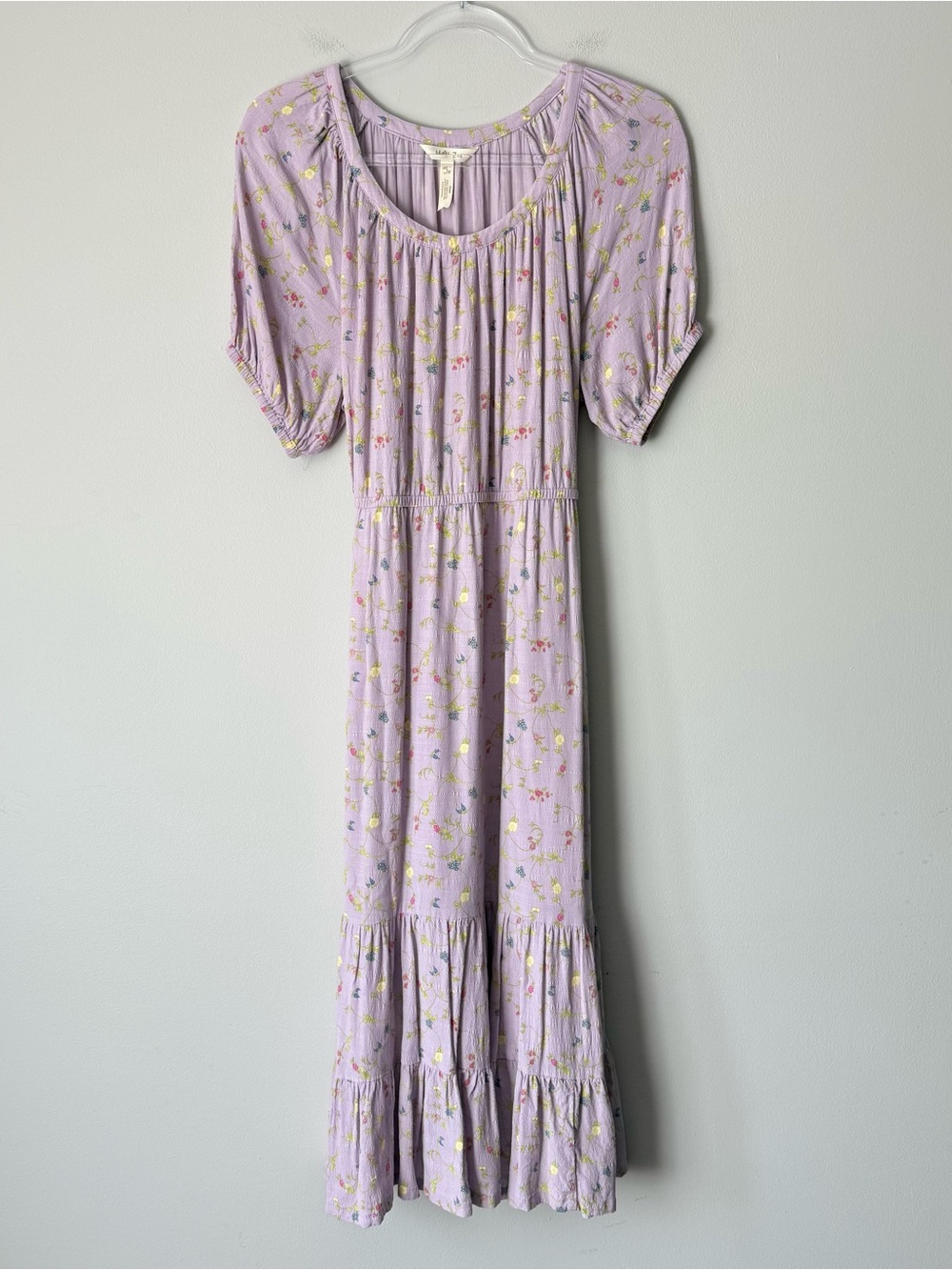 Matilda Jane Lavender Floral Maxi Dress with Puff Sleeves